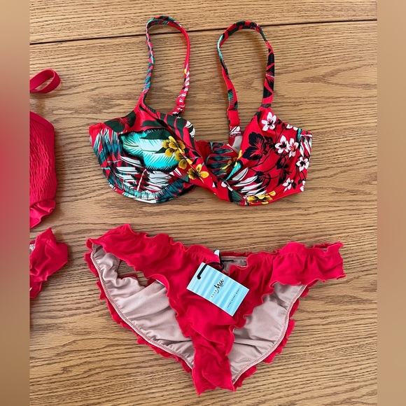 Pour Moi coordinating bikini sets 32DD tops and bottoms in M and L - Picture 4 of 15